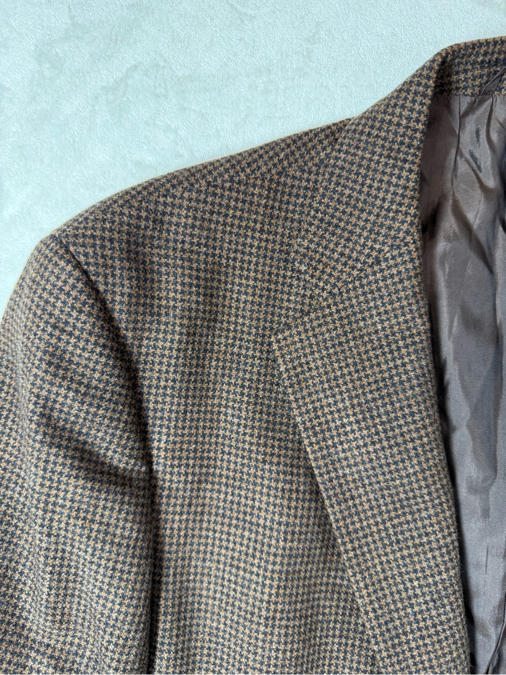 Vestimenta EU 52 US 44R 100% Wool Made in Italy Brown Houndstooth Sport Coat - Picture 2 of 12